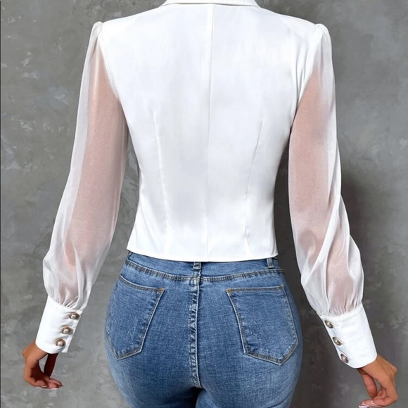 White Mesh Blazer - Picture 3 of 3